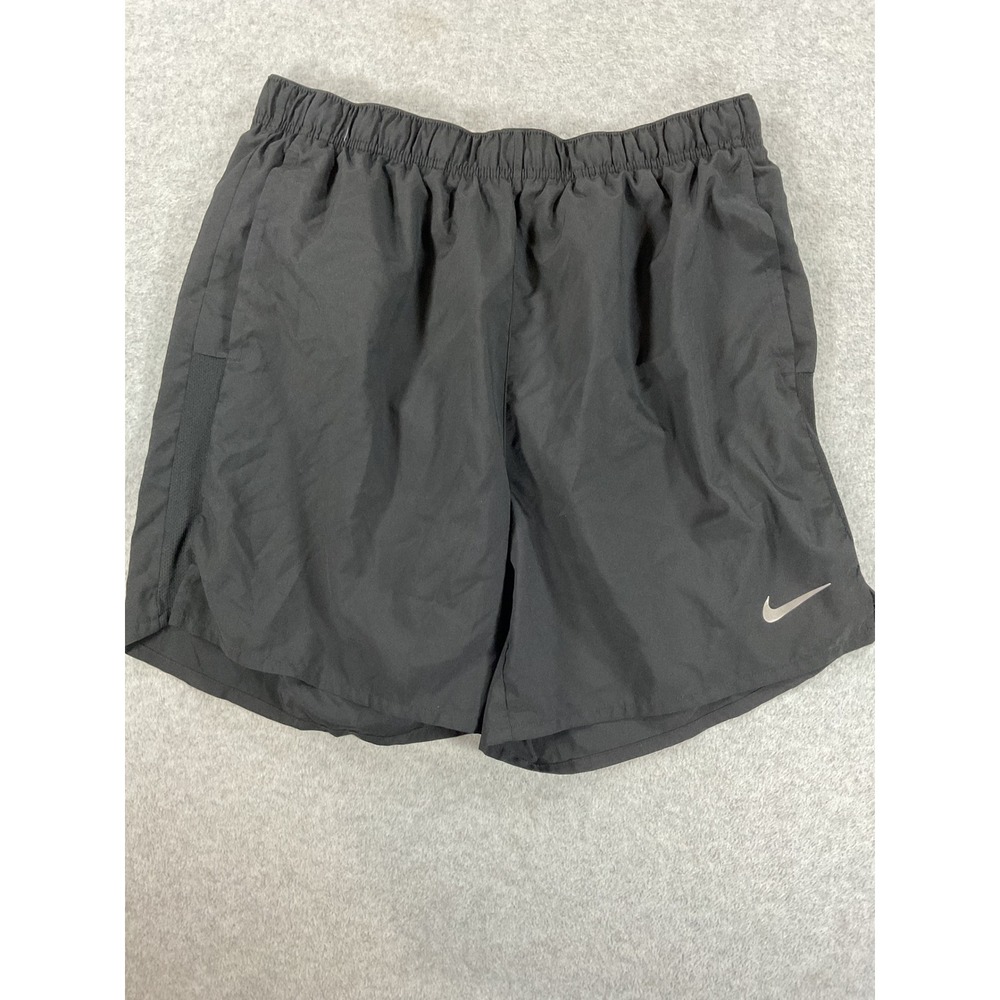 Nike Mens Dri-FIT Running Shorts Black Size L 5 Inch Inseam Pocket Training 2830